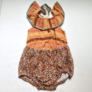 NEW Matilda Jane MJ Stripe Floral Ruffle Romper